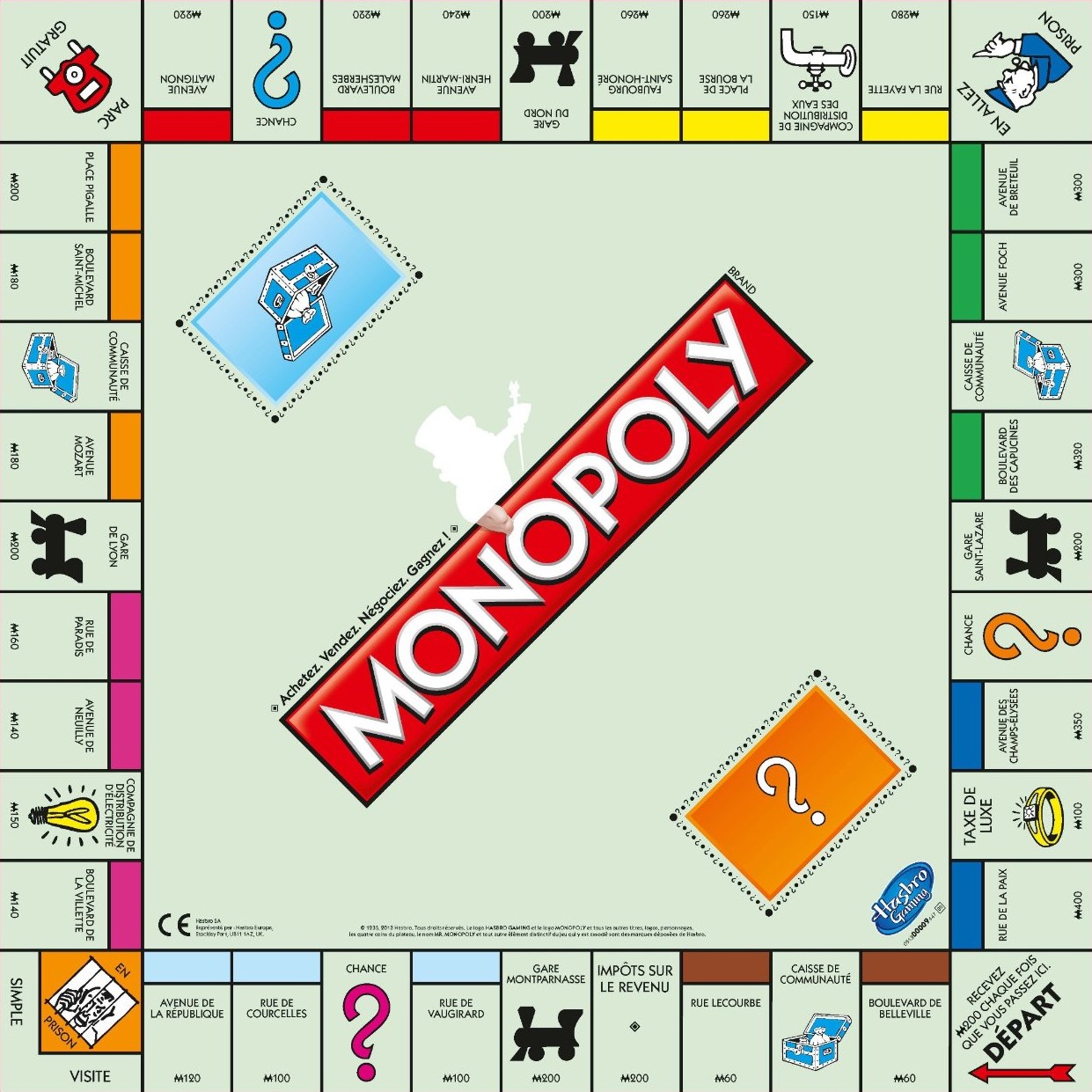 plateau jeu monopoly france - monopoly classique français